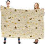 Realistic Bee and Daisy Throw Blanket, Lightweight Warm Watercolor White Flowers Flannel Blanket, Home Decor and Gifts, Soft Cozy Blankets for Women Girls, 50"x60" for Bed Couch Travel - Image 2