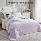 NANPIPER Warm Sherpa Blanket King Size for Bed, Soft Fleece for Winter, Fuzzy Plush Throw Gift for Women, Lavender 90x108 Inches - Image 2