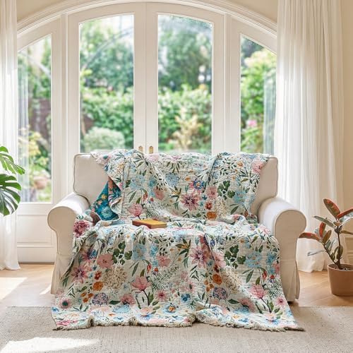 LUTBM Boho Throw Blanket for Couch 50"x60", Cotton Decorative Bed Throw - Image 4