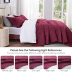 Love's cabin Oversized King Quilt Set, Soft Bedspread Comforter, Burgundy - Image 5