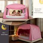 Privacy Sleep Indoor Bed Tent for Adults Kids, Portable Blackout 90% Canopy Tents with 3 Doors Breathable Mesh Windows - Image 5