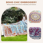 LUTBM Boho Throw Blanket for Bed 60"x80", All Season Cotton Couch Blankets - Image 3