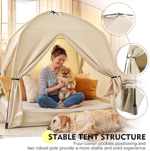 Twin Bed Tent for Kids and Adults, Indoor Blackout Sleeping Play Tents - Image 6