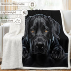 Black Dog Sherpa Blanket Animal Print Throw Blanket for Women and Men Soft Warm Cozy 60x80 Inches Loyal Pet Design Couch Bedroom Decor Gift for Birthday Housewarming Anniversary - Image 6