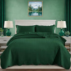 Imperial Rooms King Quilt Emerald Leaf 8 Pack for Hotel Guest Bedroom - Image 2