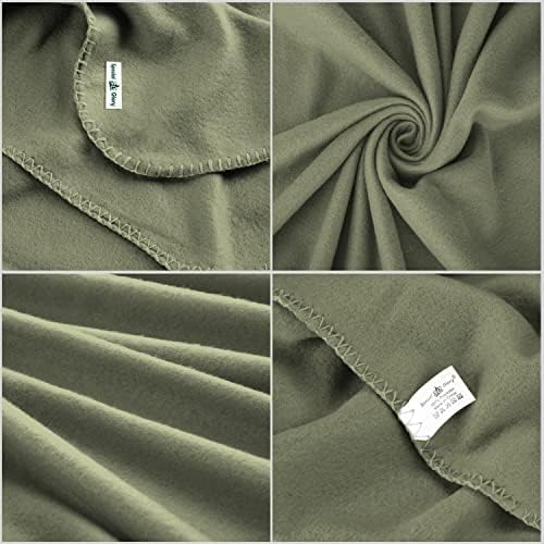 Fleece Throw Blanket Set Bulk for Travel Kids Outdoor Wedding Pet (Olive Green, Pack of 6 50x60 Inches) - Image 3