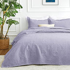 Love's cabin King Size Quilt Bedding Set Lavender Bedspreads - Bed Lightweight Bedspread Comforter - Coin Pattern Bedding Coverlet for All Season - 3 Pieces (1 Quilt, 2 Pillow Shams) by Lovescabin