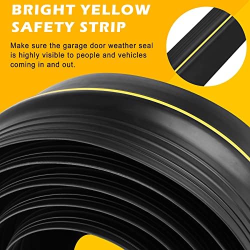16.5Ft Universal Garage Door Bottom Threshold Seal Strip with 20oz Glue Gel, Weatherproof Rubber DIY Weather Stripping Replacement - Black - Image 5