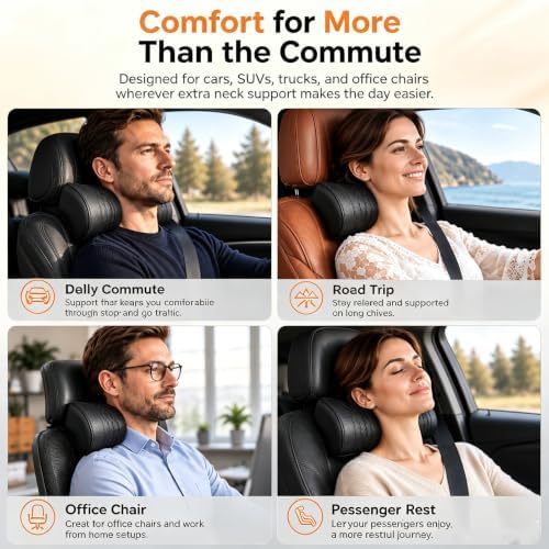 Universal Memory Foam Car Headrest Neck Pillow (Red,1) - Image 7