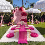 Beeveer Picnic Kit Fit for 8 People 71 x 118'' Extra Large Outdoor Picnic Blanket with Rose Red Table Runner Napkins Pink Floor Pillows Cushions for Wedding Birthday Baby Shower Backyard Decor - Image 4