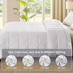 downluxe Down Alternative Blanket for Bed, Satin Trim, King, Ivory - Image 6