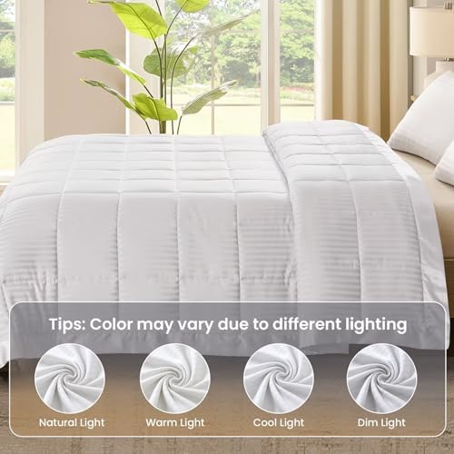 downluxe Down Alternative Blanket for Bed, Satin Trim, King, Ivory - Image 6