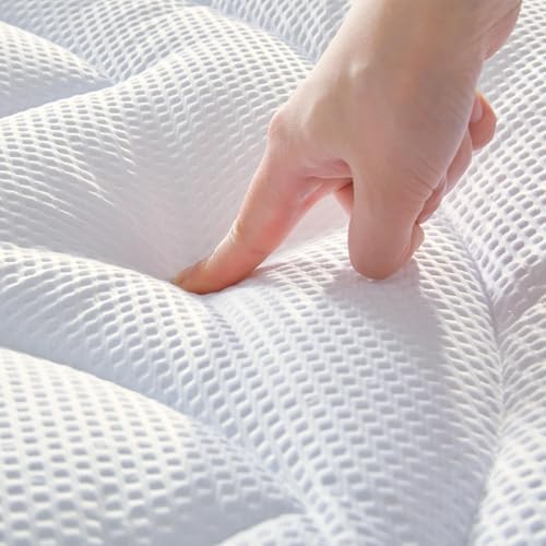 SLEEP ZONE Cooling Twin Mattress Topper for Single Bed, Premium Zoned Cool Mattress Pad Cover, Padded Mattress Protector Breathable Washable, Deep Pocket 8-21" (White, Twin) - Image 2