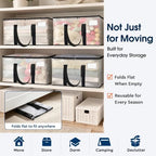 HomeHacks Moving Bags, Heavy Duty Storage Bags for Clothes, 8 Pack 93L - Image 4