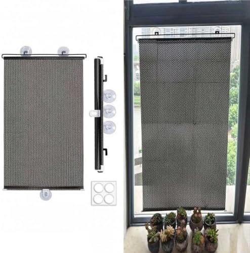 Blackout Blind Shade with Suction Cups, No Drill Roller Window Curtains by Unknown