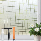 HIDBEA Decorative Window Privacy Film, Cross Pattern, 29.5 X 78.7 Inches by HIDBEAWindowFilm