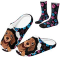 Womens Fuzzy Slipper with Socks Warm Cozy House Slipper and Socks Set Plush Winter Shoes for Indoor by Baxinh
