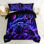 HOSIMA Neon Dinosaur Truck Twin Bedding Sets for Boys with 2 Pillowcases. - Image 3