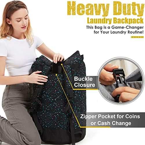 College Laundry Bag, 115L Extra Large Laundry Backpack with Shoulder Straps, Heavy Duty Backpack Laundry Bag, Large Laundromat Bag, Dorm Laundry Bags for Travel, Laundromat, Apartment, Beach, Camping - Image 5