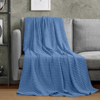 Utopia Bedding 100% Cotton Waffle Blanket King Size Wedgewood, 90x108 Inch - Image 4