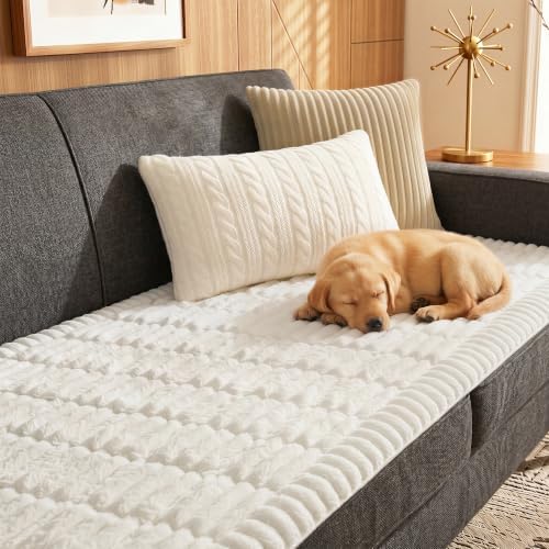 Fixwal Waterproof Flannel Dog Couch Cover, 27.6" x 70.9", White by Fixwal