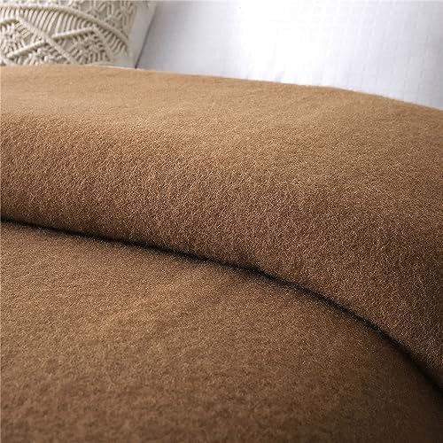 Heavy Warm Wool Blanket,500GSM 100 Percent Pure New Zealand Wool,Soft Large Queen Size for The Bed,Sheep Woolrich Blanket Camping,Queen Size/Full Size(Dark Brown,94x94In) - Image 2
