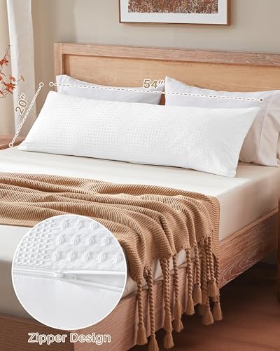 YZ HOME Waffle Weave Body Pillow for Adults, Memory Foam Insert - Image 3