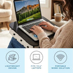 LAPGEAR Designer Lap Desk – Black Dots, Fits 15.6" Laptops - Image 2
