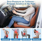 Driver Seat Cushion for Car with Integrated Lumbar Support, Ergonomic Memory Foam Car Seat Pad, lower back & Sciatica Pain Relief Car Cushion for Long Driving, 18.1 × 17 × 15 in, 4 in Max Thickness - Image 6