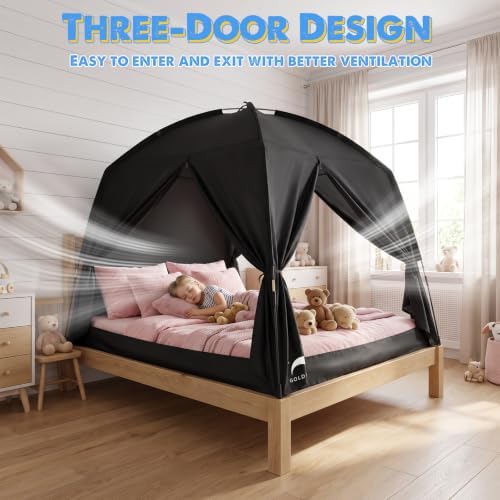 Twin Bed Tent for Kids and Adults, Indoor Blackout Sleeping Play Tents - Image 2