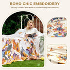 LUTBM Boho Throw Blanket for Bed 60"x80", 100% Cotton Couch Fall Blankets - Image 3