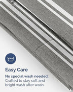 King Pillow Cases - 6 Pack Pillowcase Covers - 20" x 40" (Grey Stripes) - Image 6