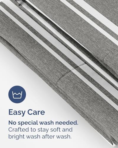 King Standard Pillow Cases - 6 Pack Pillowcases, 20" x 36" - Grey Stripes - Image 6