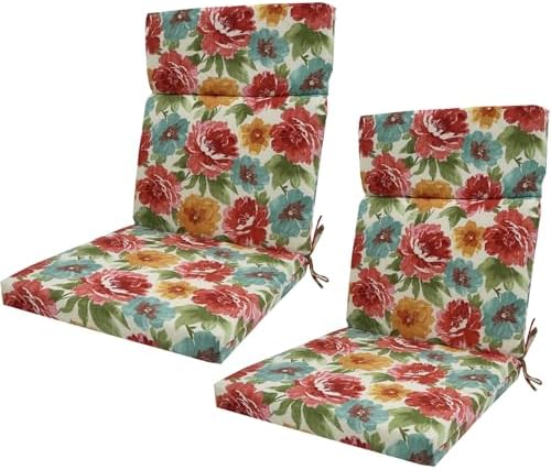 High Back Outdoor Chair Cushions 2 pcs, Water Proof Chaise Lounge Chair Cushions, Chairs Pads Stain Resistant for Camping Beach Picnic Travel Patio(A-Flower,18 x42 x 1.18in) by Unknown