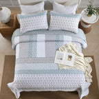 WONGS BEDDING Boho Quilt Set Queen, Stripe Bedspread Sets, Burnt Orange - Image 3