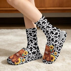 Jeiento Womens Fuzzy Slipper and Socks Winter Warm Gifts for Mom,Wam Cozy Indoor Socks Comfort Home Shoes - Image 2