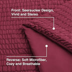 Seersucker Burgundy King Size Comforter Set, 7-Piece Bed in a Bag - Image 5