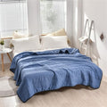 Summer Cooling Comforter, Lightweight Breathable Quilt, Double-Sided Cool Touch Fabric, Year-Round Use(Dark Blue,39x59in) by Unknown