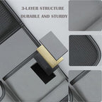 2 Pack Leather Car Backseat Organizer with Foldable Table Tray, Universal Car Seat Back Protector Kick Mat with Touchscreen Tablet Holder, Storage Pockets, Cup Holders & Tissue Holder, Black - Image 6