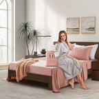 | Queen Envelope Pillowcase Set | 100% Viscose | Organically Grown | Ultra Soft | Cooling | 2pcs [Rose Quartz] - Image 7