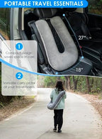 QUEEN ROSE Car Travel Pillow for Sleeping, Adjustable Head Support, Grey - Image 5