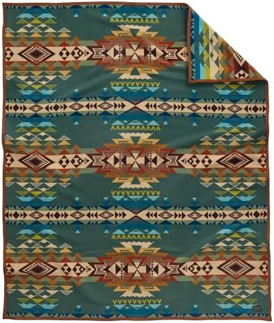 Pendleton Jacquard Napped Throw Blanket 64" x 80" - Wool Cotton, Reversible by Unknown