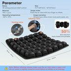 Upgrade Travel Cushion with No External Air Pump, Airplane Seat Cushion for Long Flights, Portable Wheelchair Cushions, Adjustable Air Cushion with Non-Skid Bottom Relief Discomfort in Coccyx - Image 6