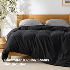 Bedsure Duvet Cover King Size, 1Pc Soft Double Brushed Bedding, Black - Image 2