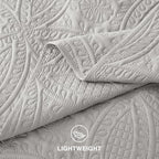 Love's cabin Quilts for Queen Bedspreads, 7 Pieces Bed in a Bag, Light Grey - Image 7