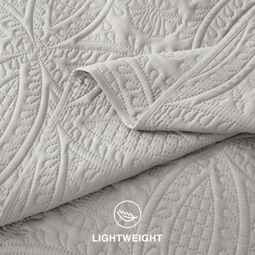 Love's cabin Quilts for Queen Bedspreads, 7 Pieces Bed in a Bag, Light Grey - Image 7