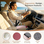 FLORICH Large Car Seat Cushion for Long Sitting, Ergonomic Memory Foam Driving Seat Cushion for Back & Sciatica Pain Relief, Non-Slip Washable Seat Cushion for Car, Driver, Office-Pink - Image 4
