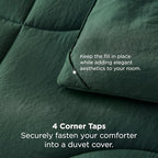 Bedsure Twin Comforter - Twin Duvet Insert for All Season, Ultra-Soft Quilted Down Alternative Comforter, Blanket for Bed, Prewashed Duvet Insert with 4 Tabs, Machine Washabl, Dark Green, 88x68 in - Image 6