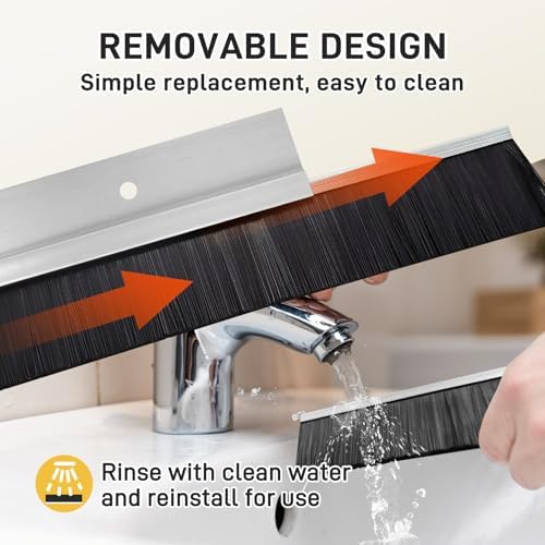 2 Pcs Door Sweep Door Brush Bottom Sweep with H-Shape Aluminum Alloy Base for Home、Industrial，2-Inch Door Brush (3Inch Wx39.4Inch L),Silver - Image 5