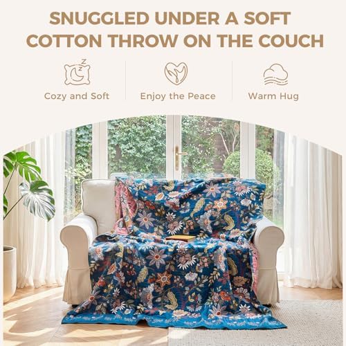 LUTBM Boho Throw Blanket for Bed 60"x80", All Season Cotton Couch Blankets - Image 4